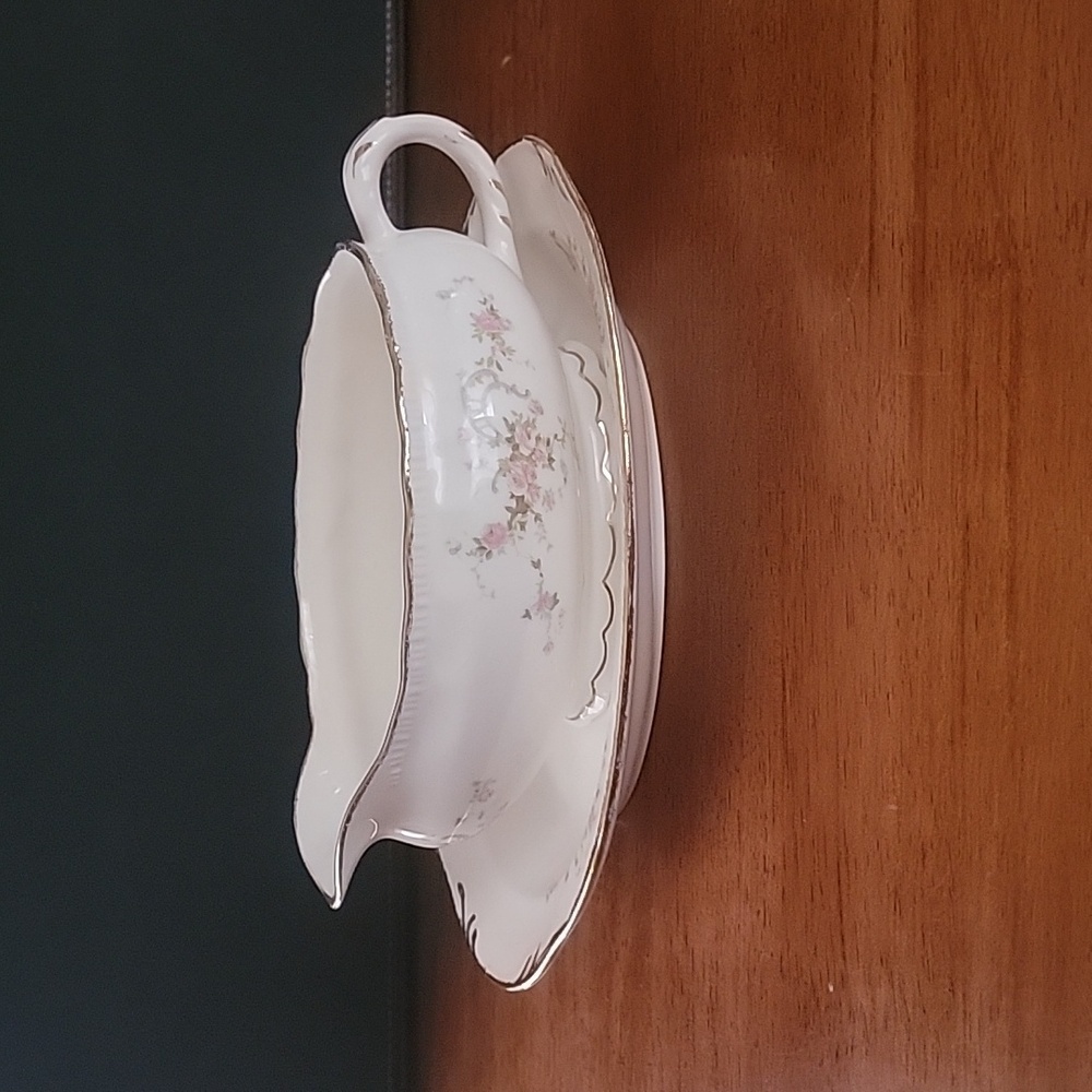 Vintage Pope Gosser Gravy Boat and Dish Jean Pattern - Picture 1 of 5